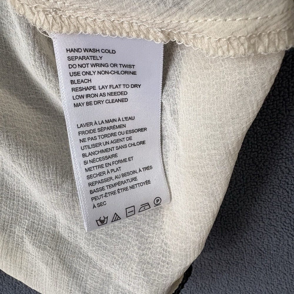 Kimchi Blue Urban Outfitters Pleated Chiffon Cami Top Cream Black Trim XL Y2K - Picture 9 of 9